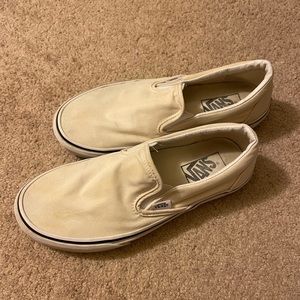 Vans White Classic Slip On sneakers Cleaned / Birch / True White